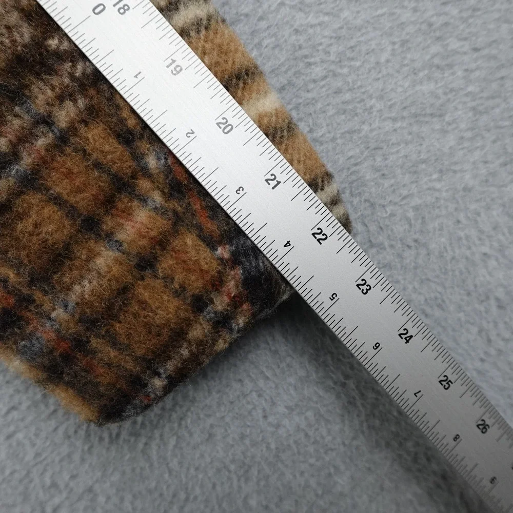 Vintage Montgomery Ward Wool Blend Jacket Mens Medium Plaid Sherpa Button 70s